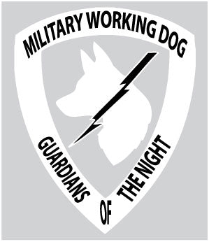 Guardians of the Night - Military Working Dog Sticker (White)